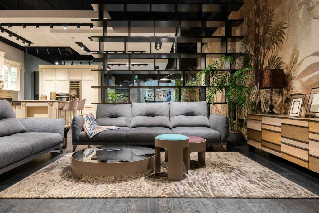A cozy living room featuring a couch and a coffee table
