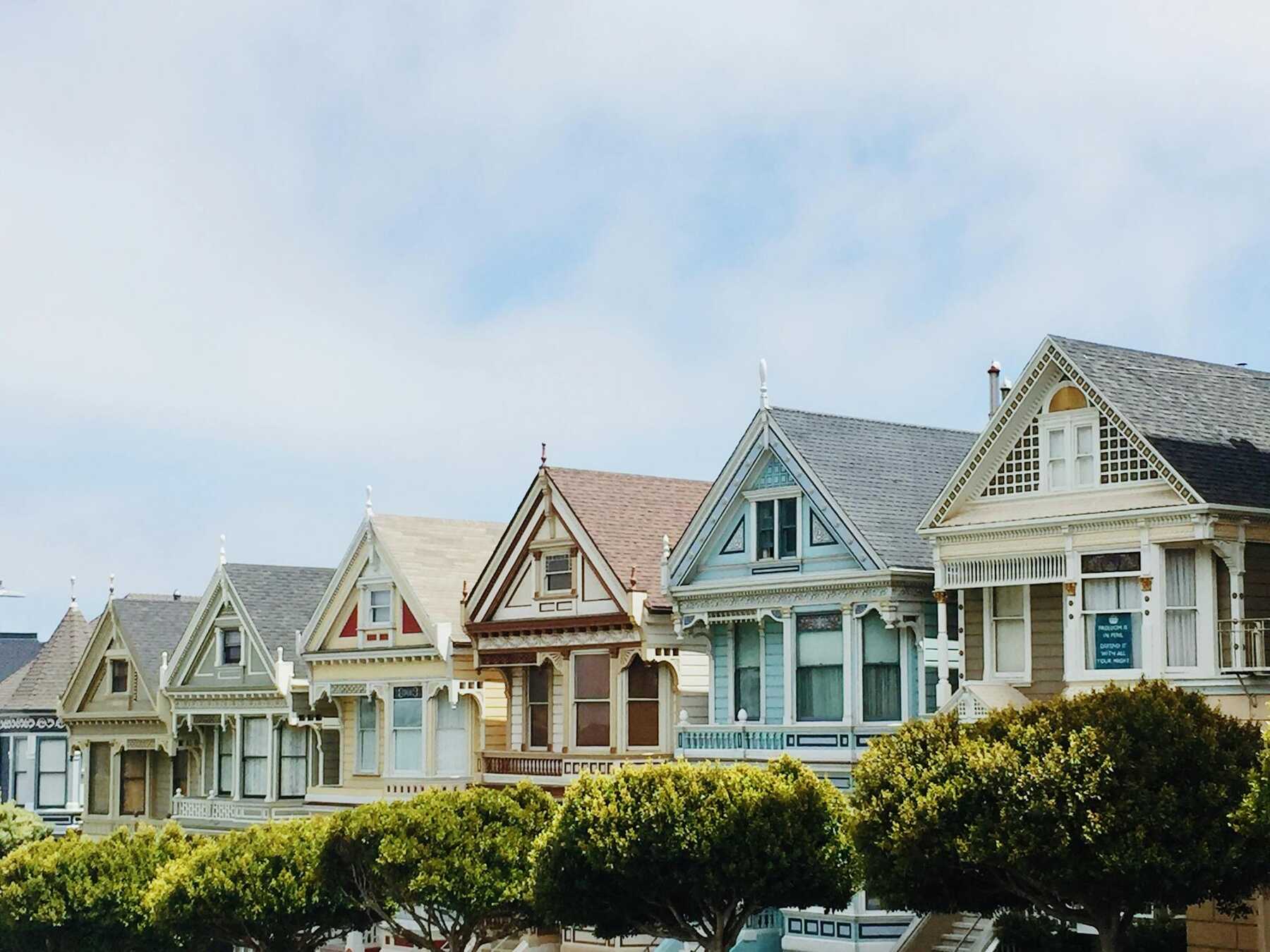 Colorful Victorian houses known as the Painted Ladies