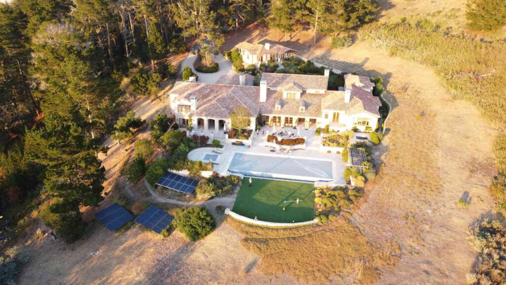 Aerial view of luxury home in Carmel Valley